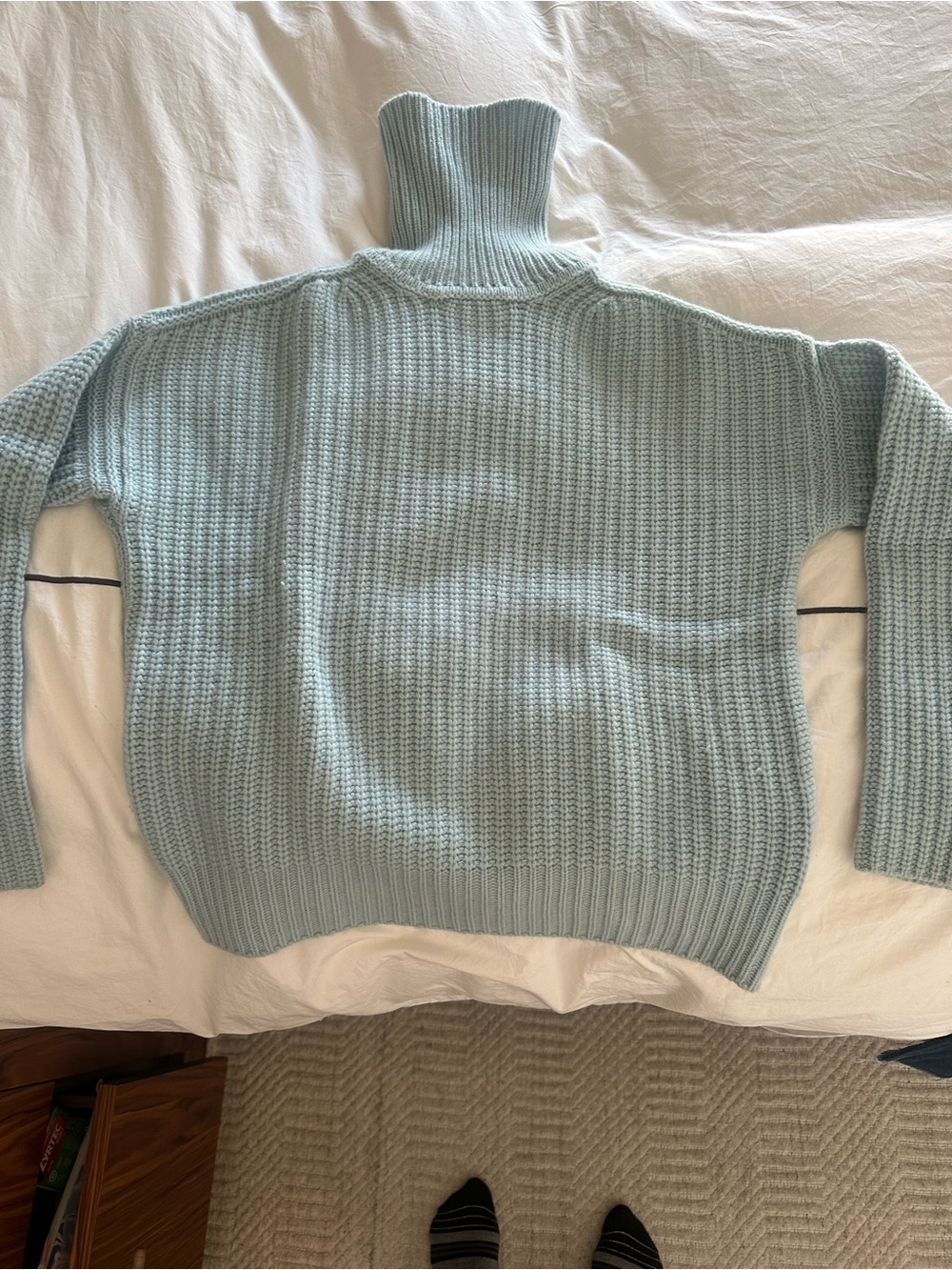 La Ligne Mint Ribbed Turtleneck Sweater